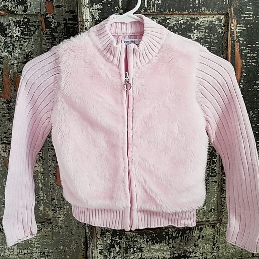 Greendog zip cardigan, pink in size 6x